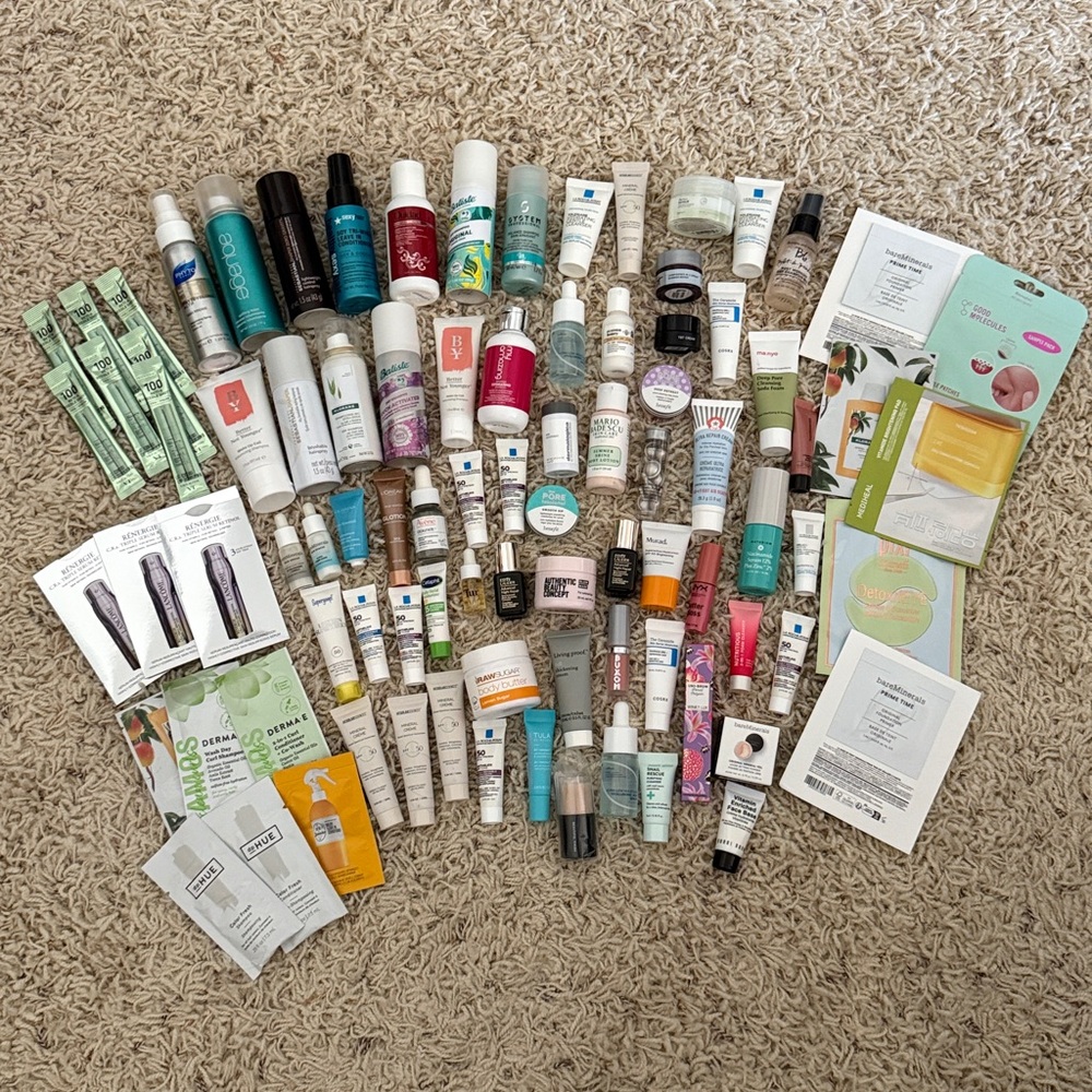 Huge 85 Piece Beauty Bundle Lot Mostly Prestige Deluxe Samples